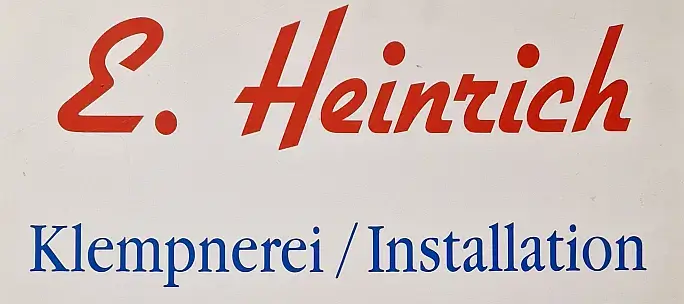 Altes Firmenschild E. Heinrich Klempnerei